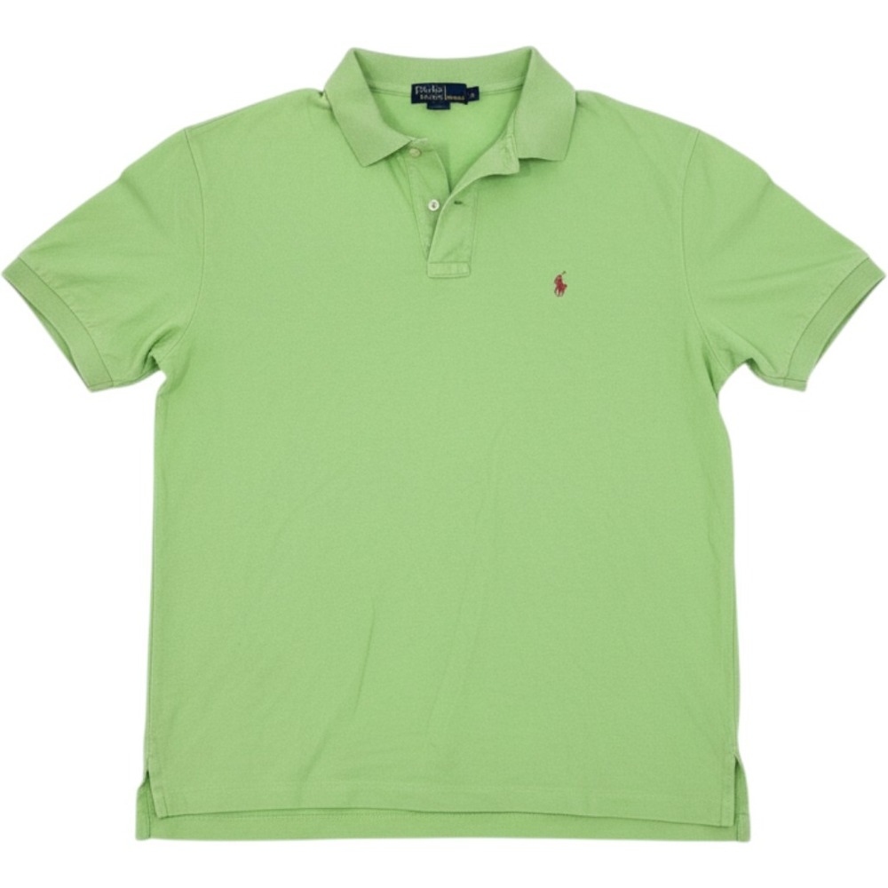 Polo Ralph Lauren Men XL Lime Green Short Sleeve Pique Polo Shirt Pink Pony Logo